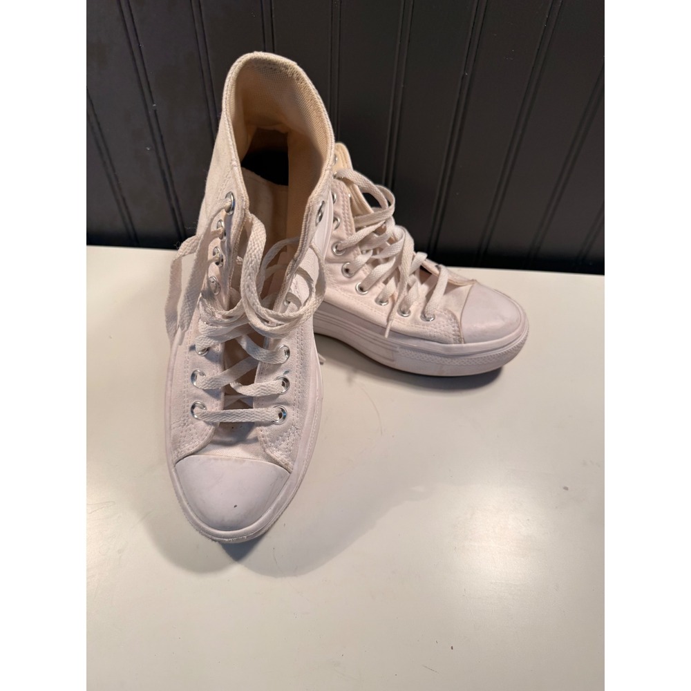 Converse Chuck Taylor All Star Move Platform White High Top Sneakers 568498C 8.5